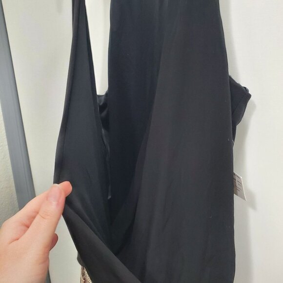 Frederick's of Hollywood Black Sequin Animal‎ Print Blouson Mini Dress NWT Sz M - Picture 3 of 8